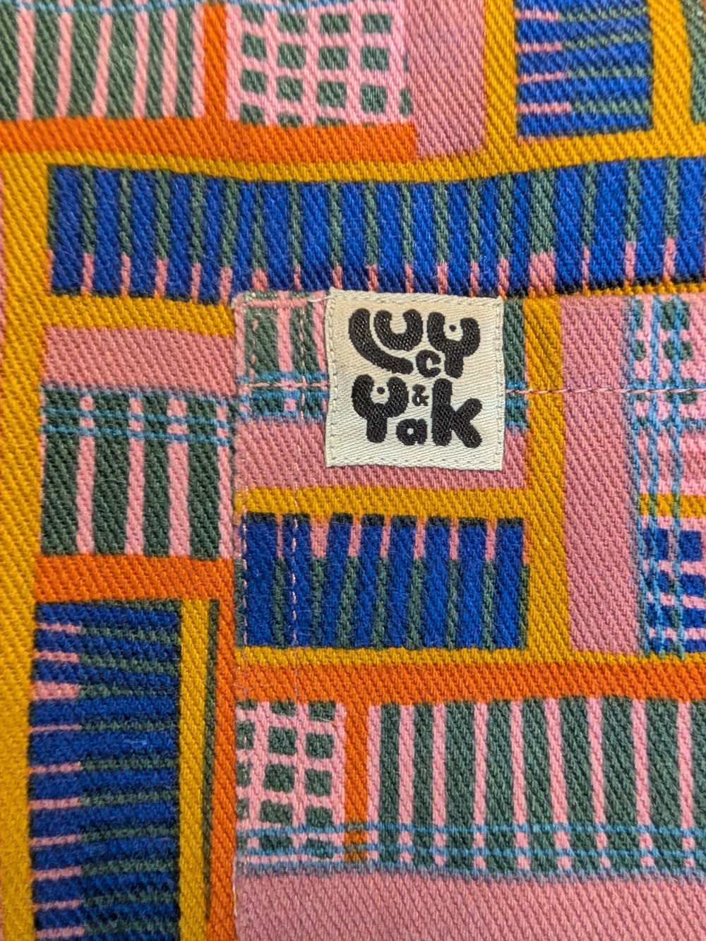 Lucy & Yak Original Dungarees in Digital Glitch Pink & Blue Size Small (8) - Picture 6 of 7
